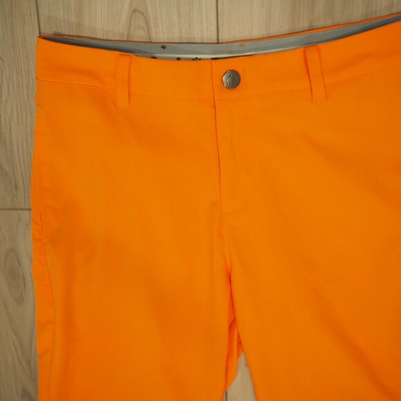 Puma Men's Orange Flat Front Shorts 28-inch waist with pockets - Picture 6 of 10
